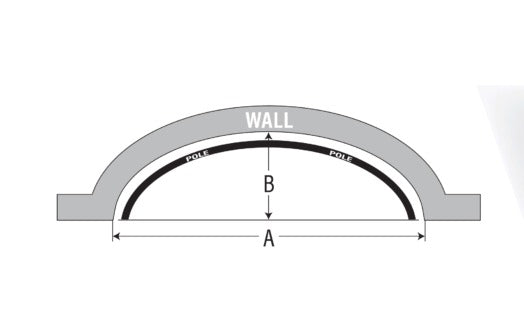 Select Metal Continuous Curved Arched Pole, Up to 16ft Length