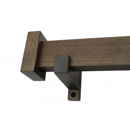 Luxe Rectangle Wood Bracket for Rectangular Rod