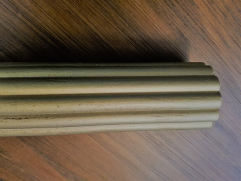 2-1/4" Reeded wood pole, 8' length, each.