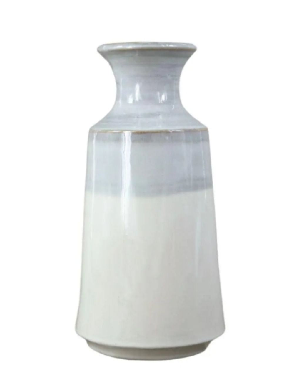 Watercolor Two-Tone Vase - Small and Large Set of 2 - Creamy Blue