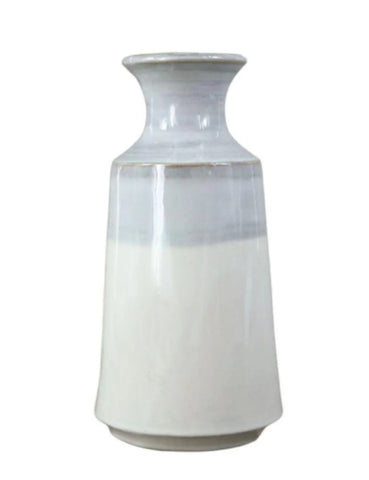 Watercolor Two-Tone Vase - Small and Large Set of 2 - Creamy Blue