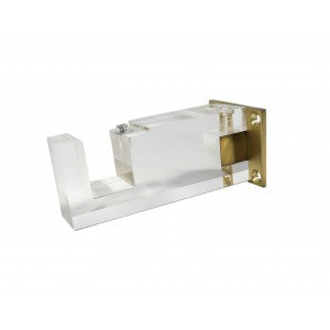 Luxe Rectangle Acrylic Bracket for 1-1/2" Rectangular Rod