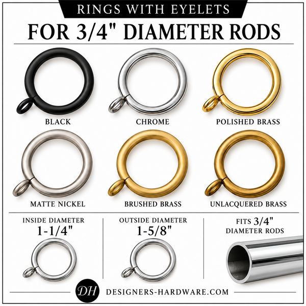 Hawthorne Plain Ring for 3/4" Dia Cafe Rod