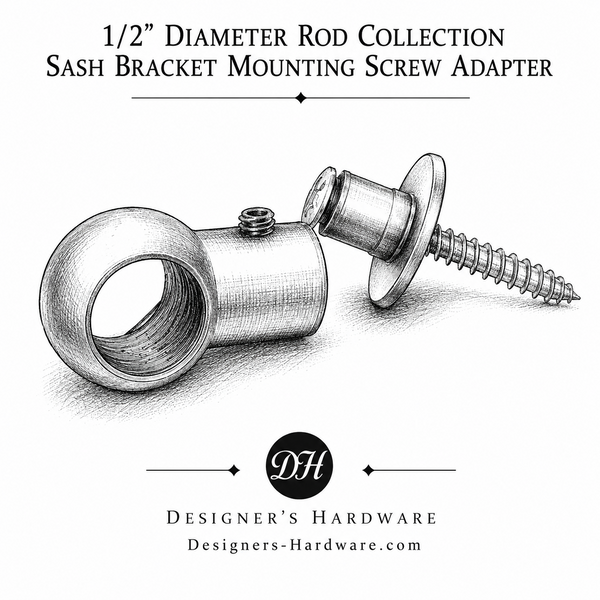 Sash Bracket for 1/2" Cafe Curtain Rods | Wall Mount | Kitchen Dining Small Windows