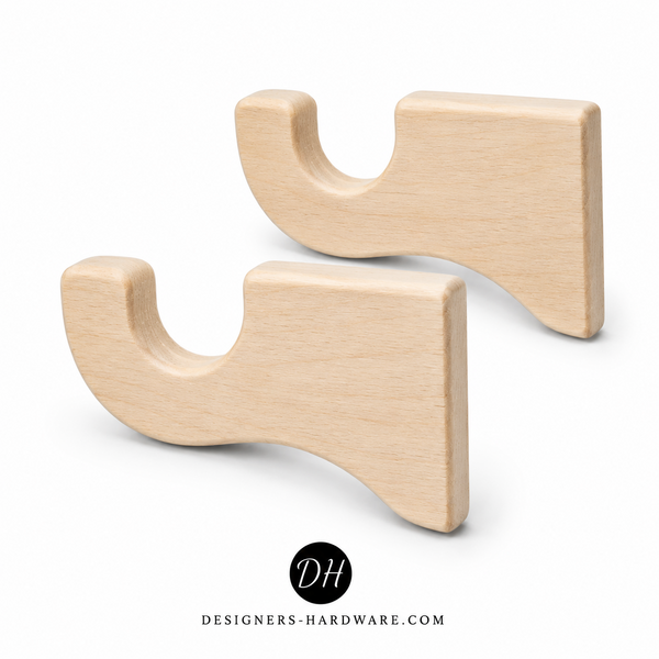 Wood Brackets for 1-3/8" Diameter Wood Essentials Drapery Curtain Rods | Set of 2 Brackets