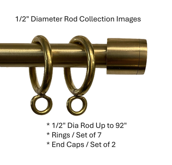 Plain Ring for 1/2" Diameter Cafe Rods - Set of 7 Rings Option