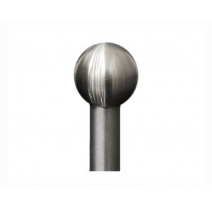 Modern metal ball finial for 1/2 inch cafe curtain rod in stainless steel finish