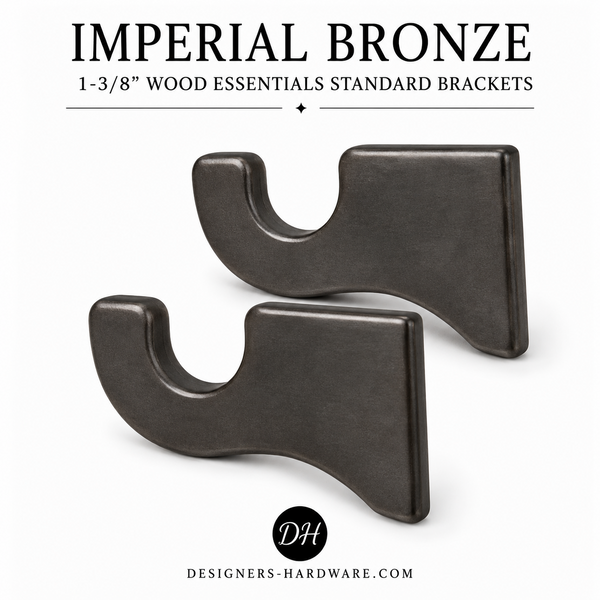 Wood Brackets for 1-3/8" Diameter Wood Essentials Drapery Curtain Rods | Set of 2 Brackets