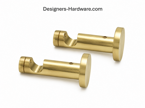 Modern Wall Bracket for 1/2" Diameter Cafe Curtain Rods | Short Projection