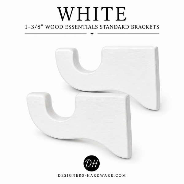 Wood Brackets for 1-3/8" Diameter Wood Essentials Drapery Curtain Rods | Set of 2 Brackets