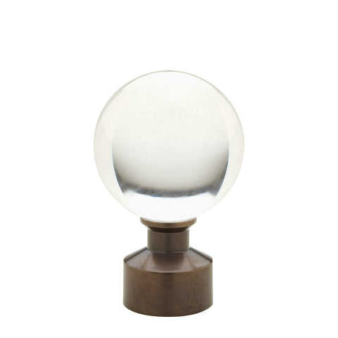 Acrylic Ball finial for 1-3/16" metal pole, each.