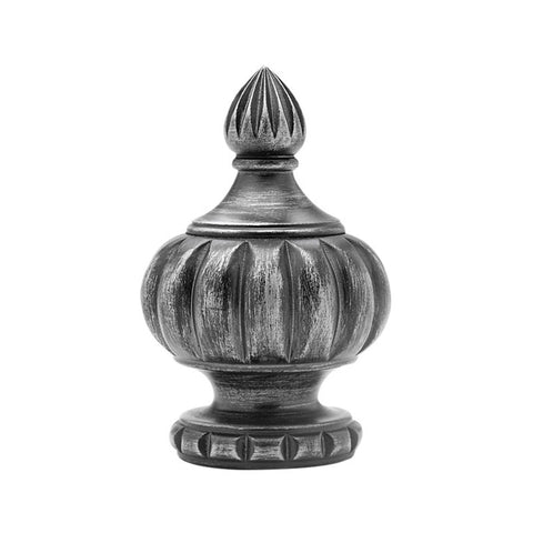 Crown Wood Finial for 2-1/4" Pole, each.