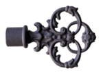 Europa Key finial for DH 1-1/4" and 1-3/4" Iron pole, each.